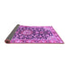 Sideview of Medallion Purple Traditional Rug, tr3397pur