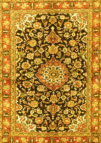 Medallion Yellow Traditional Rug, tr3397yw