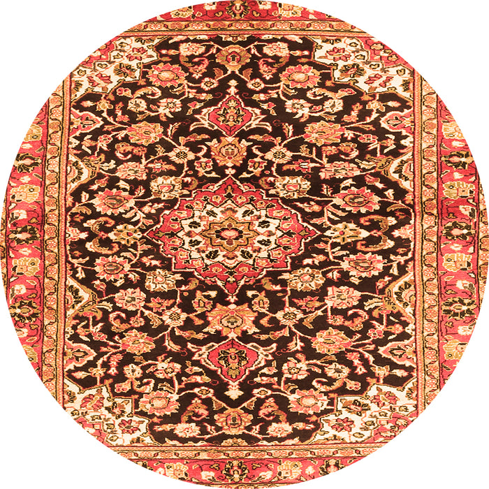 Square Medallion Orange Traditional Rug, tr3397org
