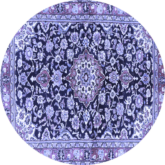 Round Medallion Blue Traditional Rug, tr3397blu