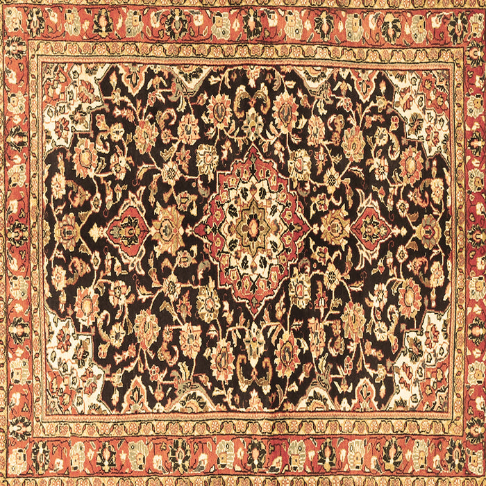 Square Medallion Brown Traditional Rug, tr3397brn