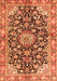 Serging Thickness of Machine Washable Medallion Orange Traditional Area Rugs, wshtr3397org