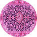 Round Medallion Pink Traditional Rug, tr3397pnk
