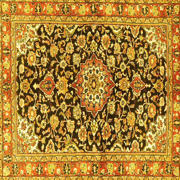 Square Medallion Yellow Traditional Rug, tr3397yw