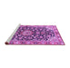 Sideview of Machine Washable Medallion Purple Traditional Area Rugs, wshtr3397pur