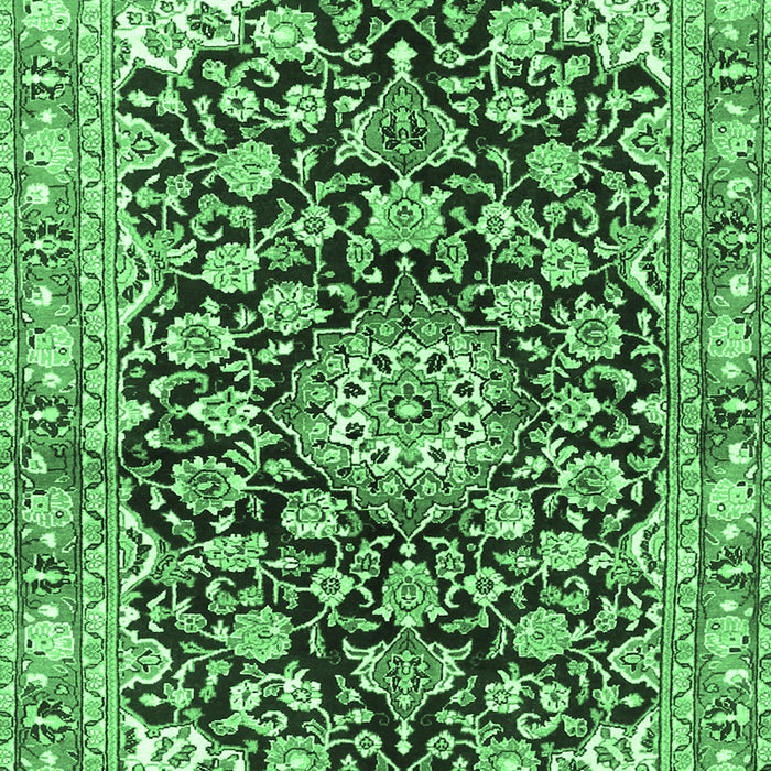 Medallion Emerald Green Traditional Rug, tr3397emgrn
