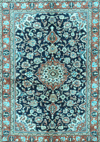 Medallion Light Blue Traditional Rug, tr3397lblu