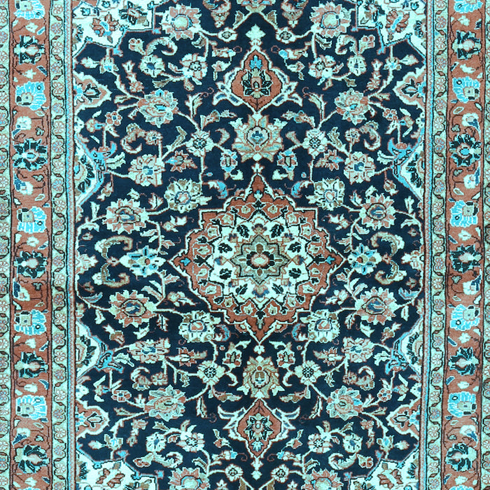 Medallion Light Blue Traditional Rug, tr3397lblu