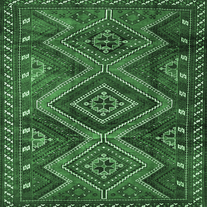 Square Persian Emerald Green Traditional Rug, tr3398emgrn
