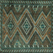 Square Persian Turquoise Traditional Rug, tr3398turq