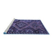 Sideview of Machine Washable Persian Blue Traditional Rug, wshtr3398blu