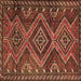 Square Machine Washable Persian Brown Traditional Rug, wshtr3398brn