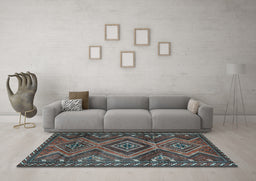 Machine Washable Persian Light Blue Traditional Rug in a Living Room, wshtr3398lblu