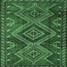 Square Machine Washable Persian Emerald Green Traditional Area Rugs, wshtr3398emgrn