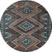 Round Machine Washable Persian Light Blue Traditional Rug, wshtr3398lblu