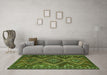 Machine Washable Persian Green Traditional Area Rugs in a Living Room,, wshtr3398grn