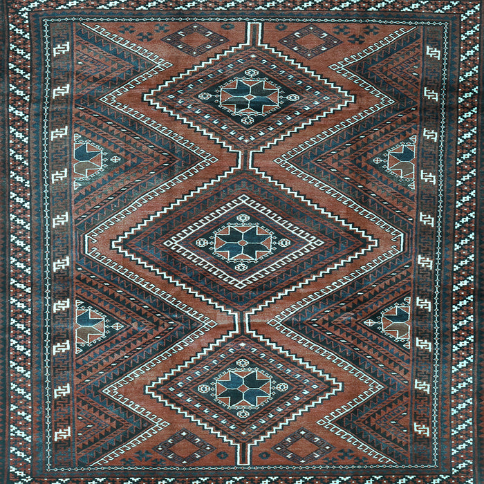 Square Machine Washable Persian Light Blue Traditional Rug, wshtr3398lblu