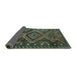 Sideview of Persian Turquoise Traditional Rug, tr3398turq