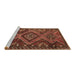 Sideview of Machine Washable Persian Brown Traditional Rug, wshtr3398brn