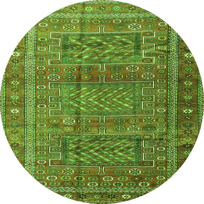 Square Persian Green Traditional Rug, tr3399grn