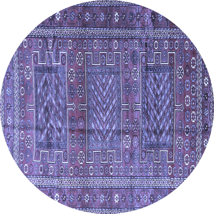 Round Persian Blue Traditional Rug, tr3399blu