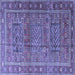 Square Persian Blue Traditional Rug, tr3399blu