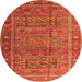 Machine Washable Persian Orange Traditional Area Rugs, wshtr3399org