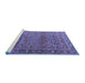 Sideview of Machine Washable Persian Blue Traditional Rug, wshtr3399blu