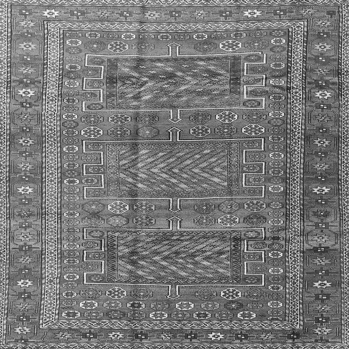 Round Machine Washable Persian Gray Traditional Rug, wshtr3399gry