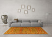 Machine Washable Persian Yellow Traditional Rug in a Living Room, wshtr3399yw