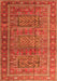 Serging Thickness of Machine Washable Persian Orange Traditional Area Rugs, wshtr3399org