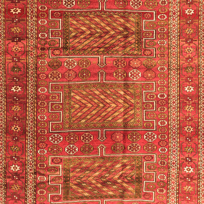 Serging Thickness of Machine Washable Persian Orange Traditional Area Rugs, wshtr3399org