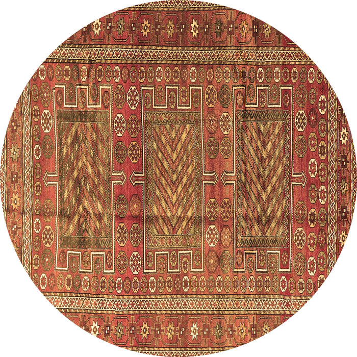 Round Machine Washable Persian Brown Traditional Rug, wshtr3399brn