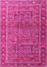 Machine Washable Persian Pink Traditional Rug, wshtr3399pnk