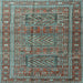 Square Machine Washable Persian Light Blue Traditional Rug, wshtr3399lblu