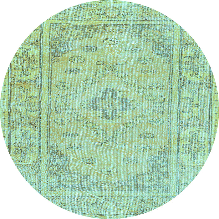 Round Machine Washable Persian Light Blue Traditional Rug, wshtr339lblu