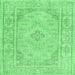 Square Persian Emerald Green Traditional Rug, tr339emgrn