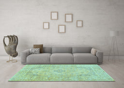 Machine Washable Persian Light Blue Traditional Rug in a Living Room, wshtr339lblu