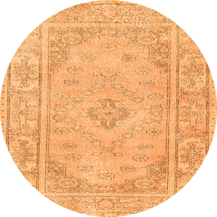 Square Persian Orange Traditional Rug, tr339org