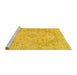 Sideview of Machine Washable Persian Yellow Traditional Rug, wshtr339yw