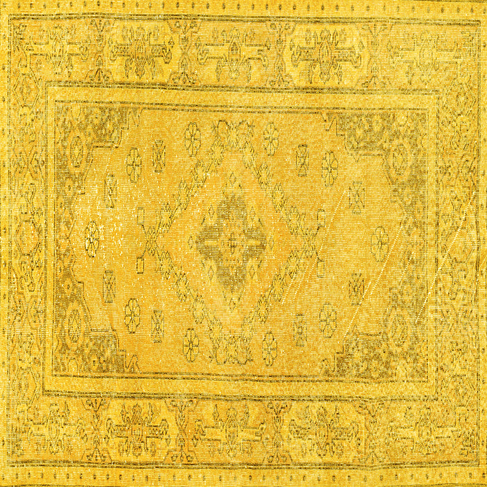 Square Persian Yellow Traditional Rug, tr339yw