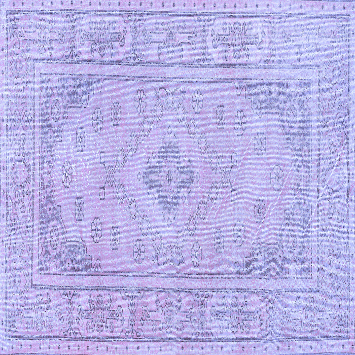 Square Machine Washable Persian Blue Traditional Rug, wshtr339blu