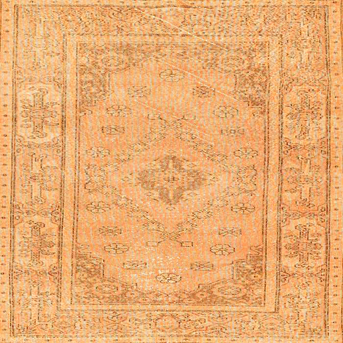 Round Machine Washable Persian Orange Traditional Area Rugs, wshtr339org