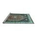 Sideview of Machine Washable Persian Light Blue Traditional Rug, wshtr33lblu