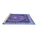 Sideview of Machine Washable Persian Blue Traditional Rug, wshtr33blu