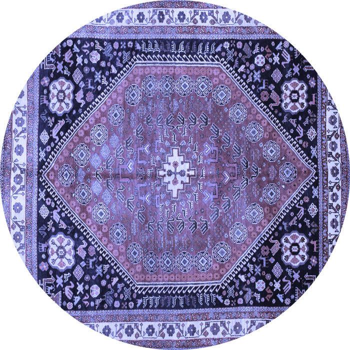 Round Persian Blue Traditional Rug, tr33blu