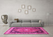 Machine Washable Persian Pink Traditional Rug in a Living Room, wshtr33pnk