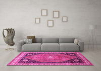 Machine Washable Persian Pink Traditional Rug, wshtr33pnk