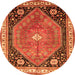 Machine Washable Persian Orange Traditional Area Rugs, wshtr33org