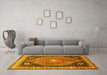 Machine Washable Persian Yellow Traditional Rug in a Living Room, wshtr33yw